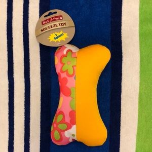 Bark & Purr Squeeze Dog Toy Floral Aloha Print Bone Squeaky 8.5” x 5” New NWT